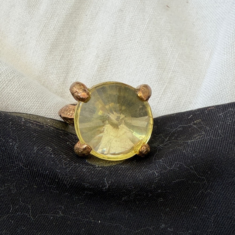 Gold Ring with Yellow Gemstone: Sara Divita “Snake Bite”